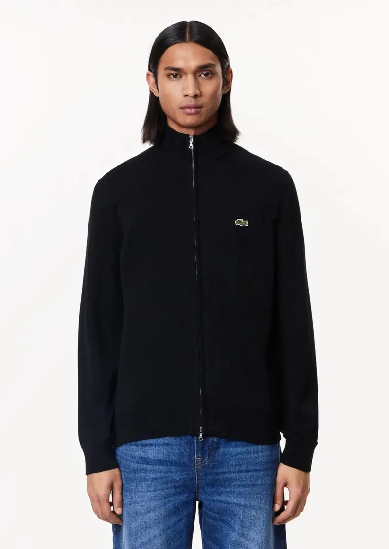 Gilet zippé Lacoste noir en coton