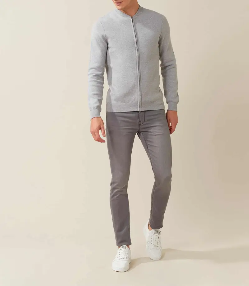 Gilet zippé style campus gris "Forbert"