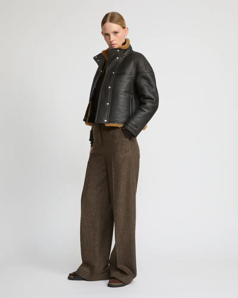 Gonfio merino cropped jacket