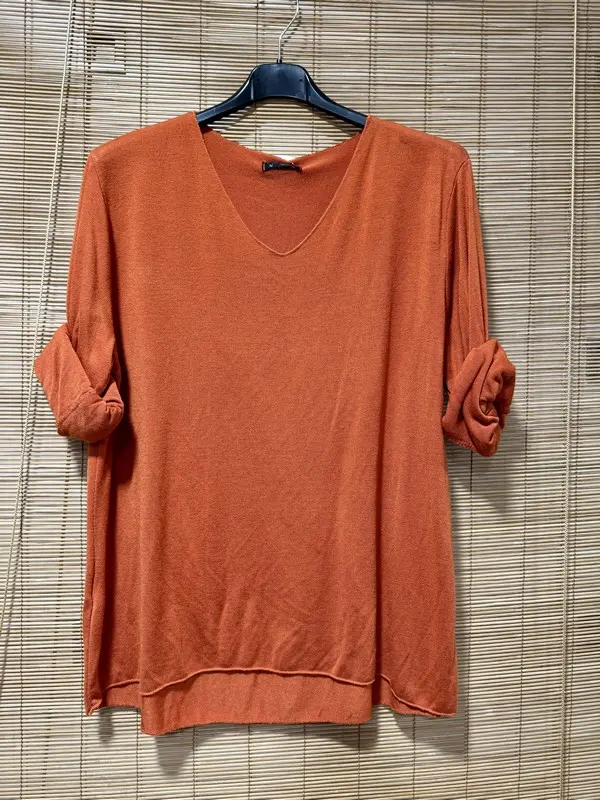 GRANDE TAILLE - Pull fin rouille