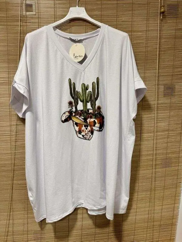 GRANDE TAILLE - T-shirt Cowboy blanc