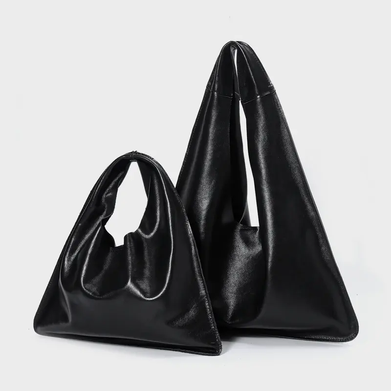 Grands sacs à bandoulière noirs pour femmes, grand sac de shopping Hobo de qualité, petit sac à main à bandoulière en cuir véritable, fourre-tout de voyage pour dames