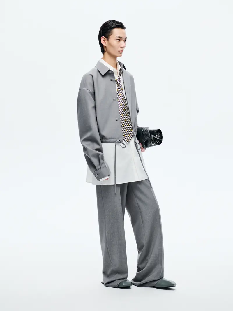 GREY DRAWSTRING JACKET