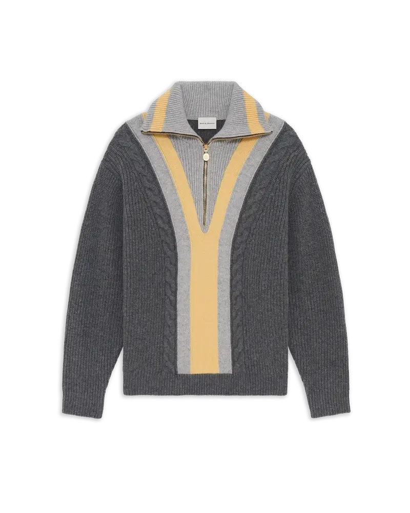 Half Zipped Trucker Sweater