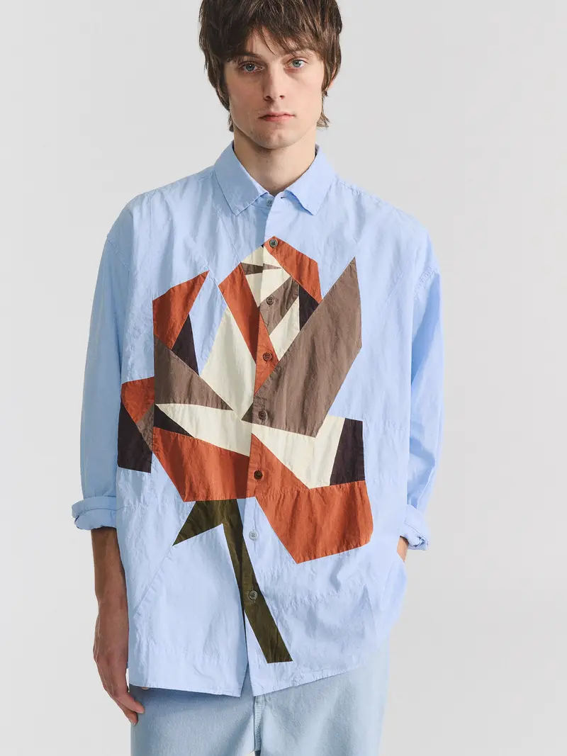 HAMNET PATCHWORK SHIRT - PAPER COT - GLACIER MIXED COLORS