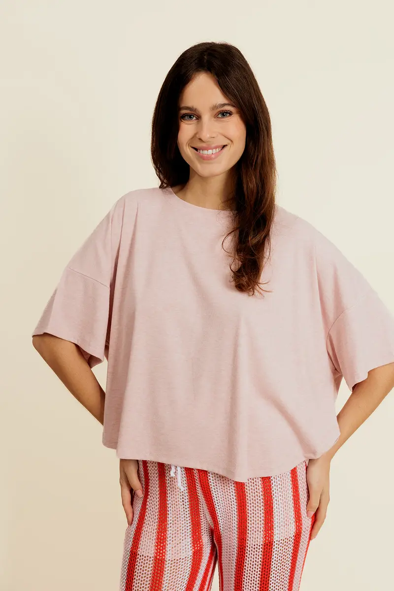 HÉRINE - T-Shirt Rose Oversize