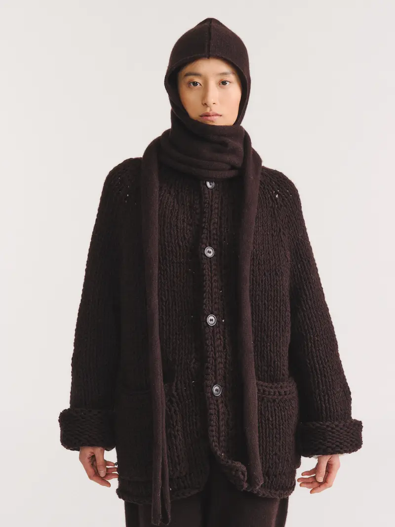 HOODED SCARF - WOOLY - EBONY