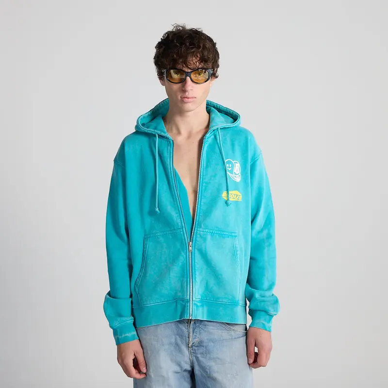 Hoodie Washed Escargot Medical Green