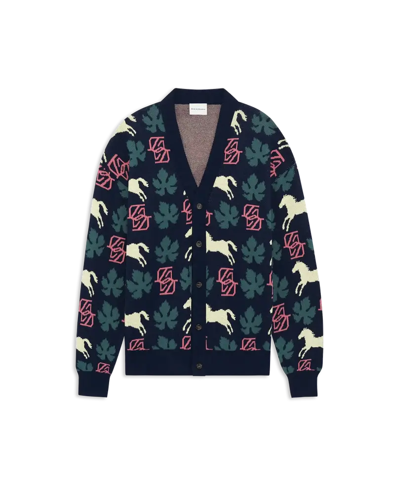 Horse Monogram Knit Cardigan