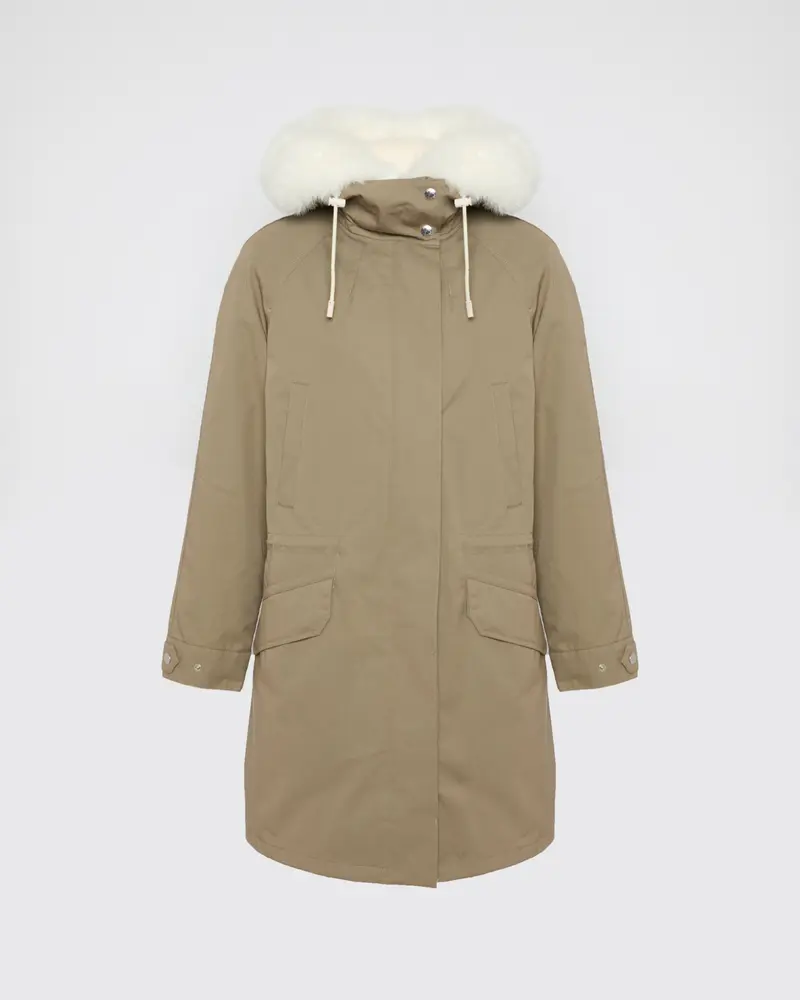 Iconic cotton blend and rabbit fur parka