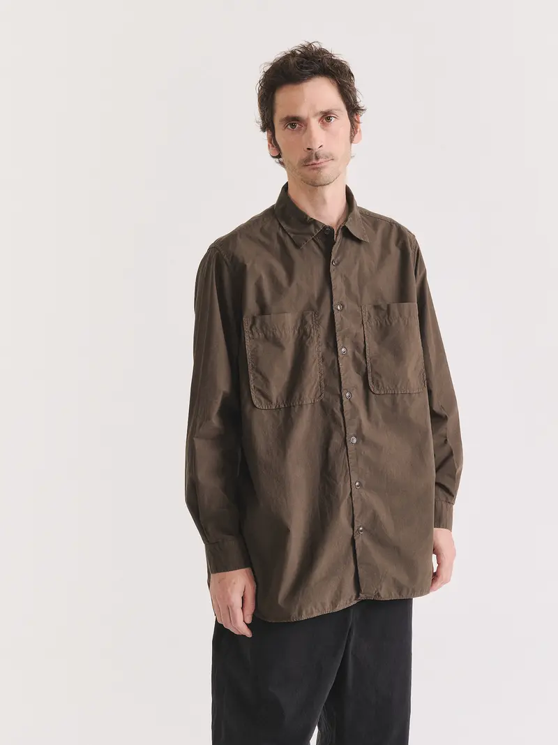 IKLA POCKET SHIRT - L COT - EARTH