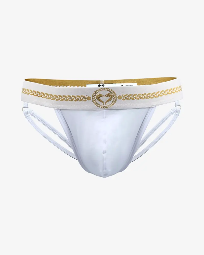 IMPERIAL JOCKSTRAP DOUBLE BANDE - BLANC