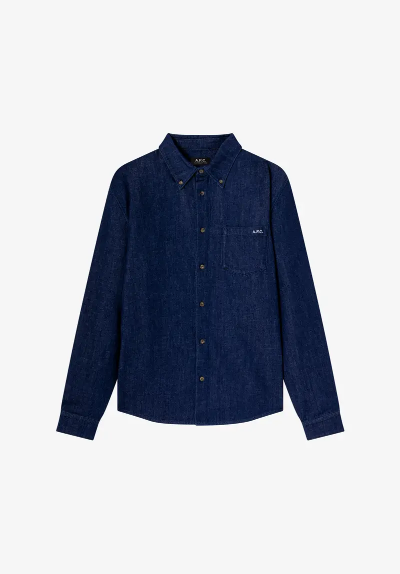 Indigoblaues Hemd aus leichtem Denim