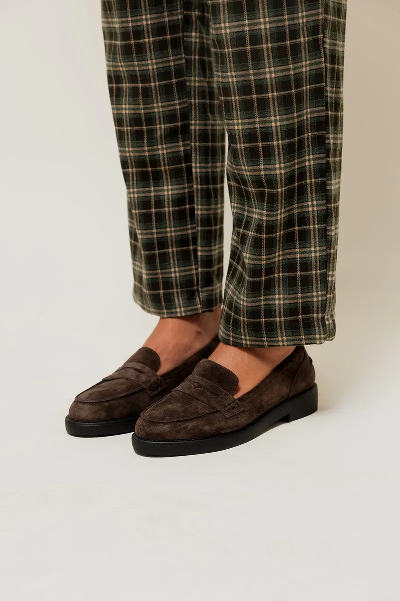 IRIA - Mocassins en Croûte de Cuir Marron