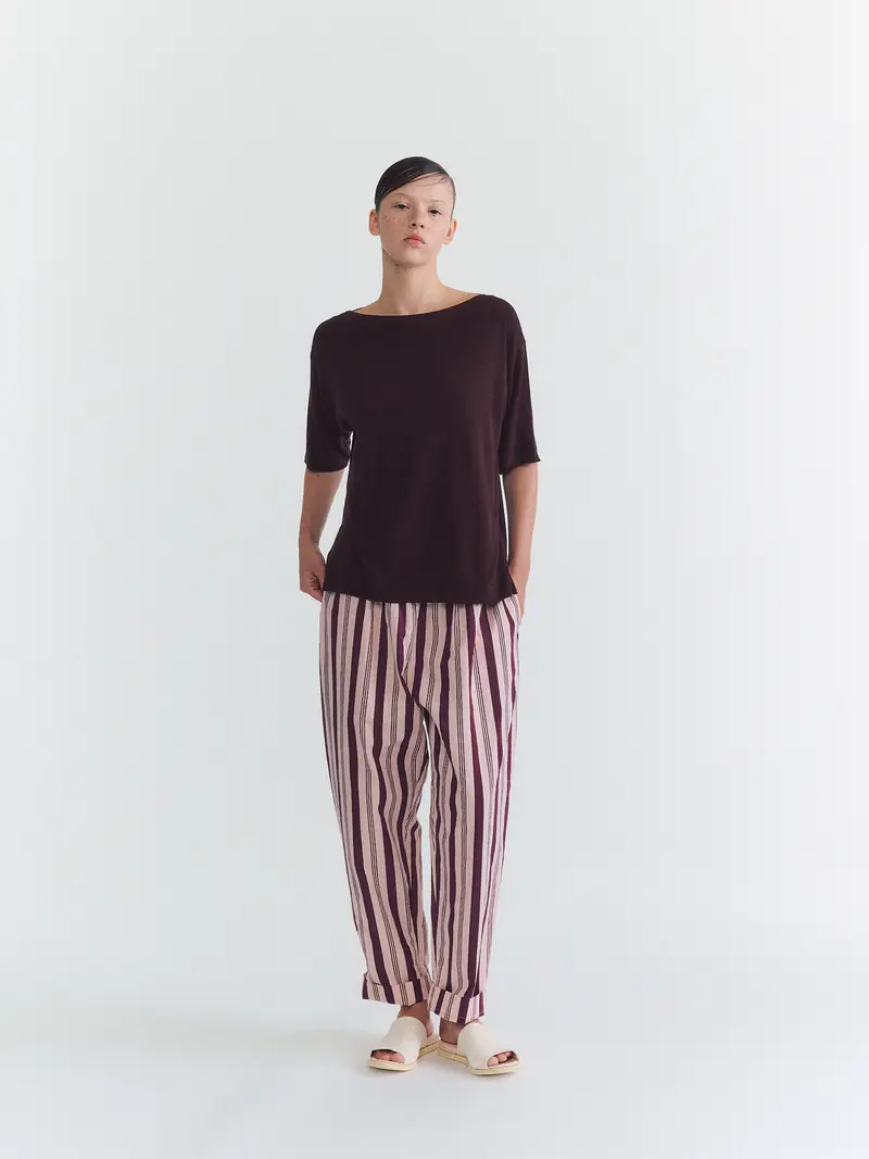 ISA FINE KNIT TOP - JERSEY CREPE - AUBURN
