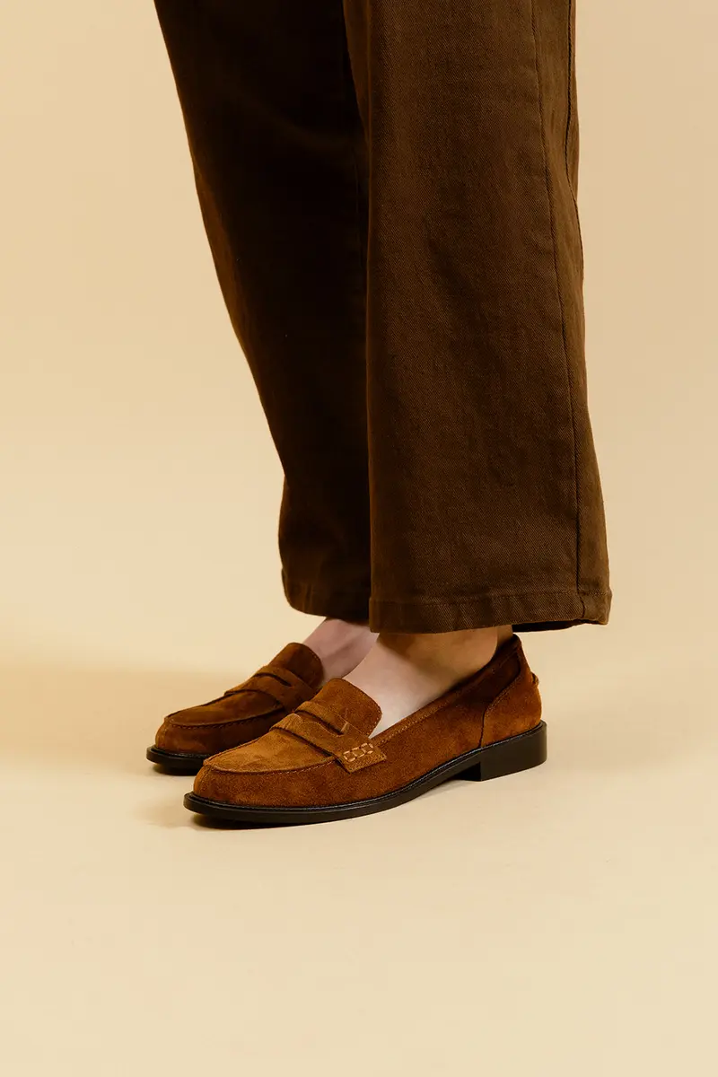 IXIA - Mocassins en cuir Marron/Cognac