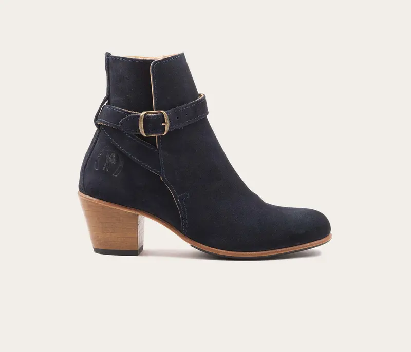 Jaipur Bottine Velours Bleu- Prix Doux