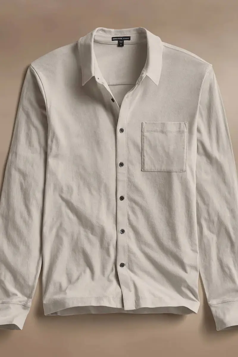 James Perse Clean Finish Jersey Shirt White MCFJ3442
