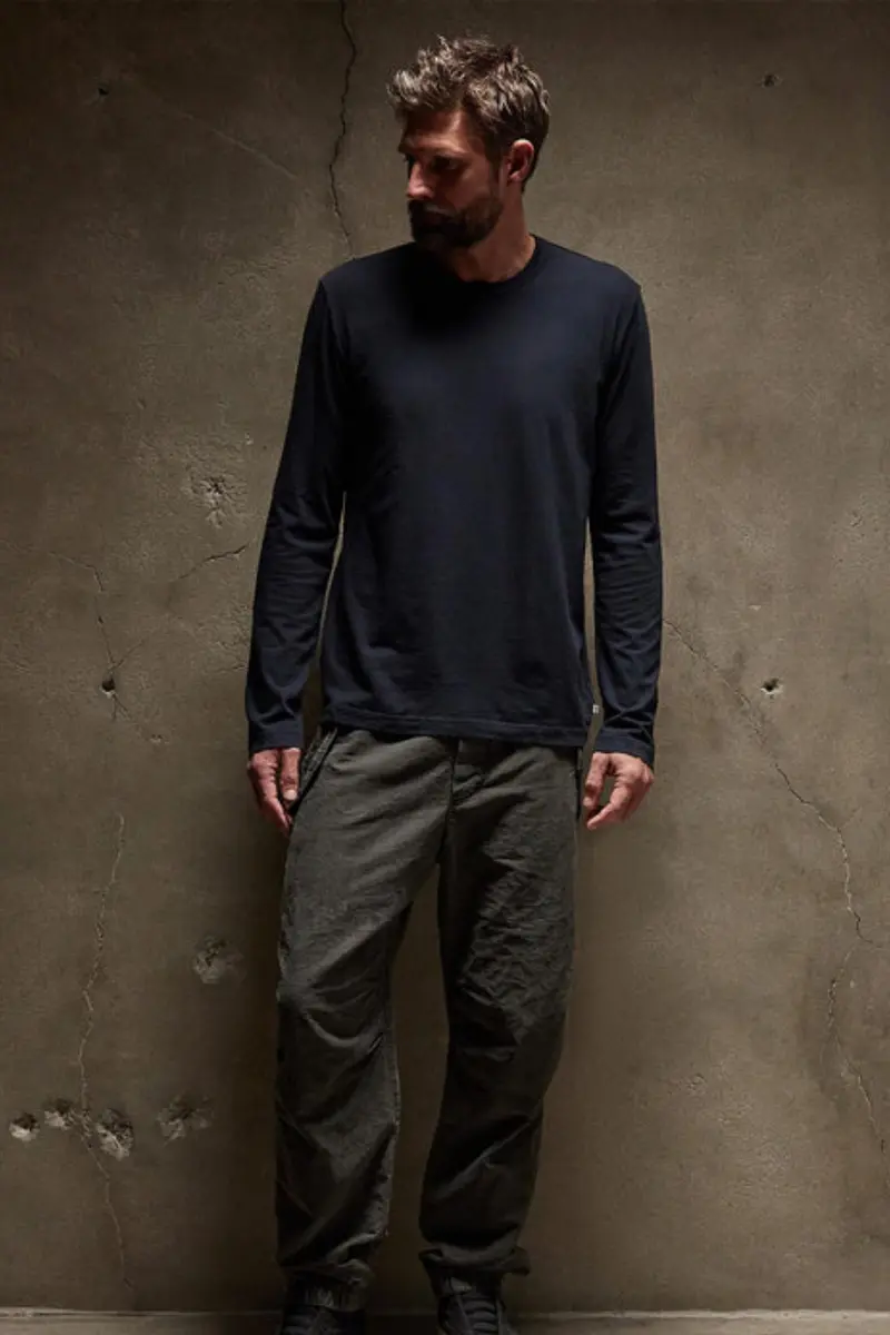James Perse Long Sleeve Crew Neck Tee Deep Navy