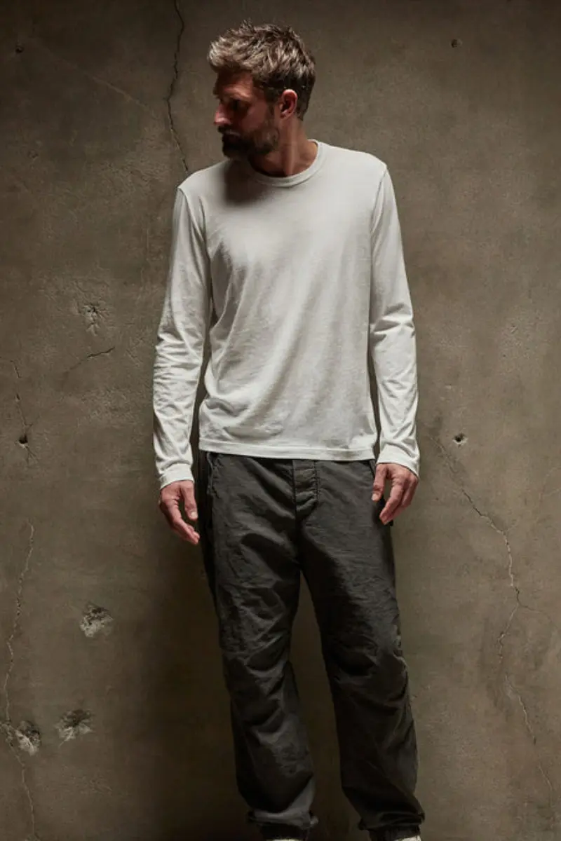 James Perse Long Sleeve Crew Neck Tee White