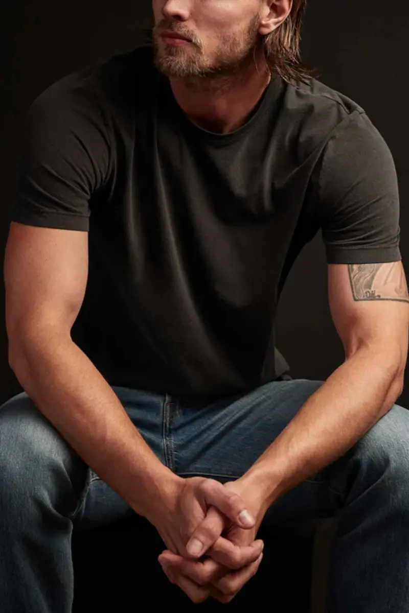 James Perse Short Sleeve Crew Neck Carbon MLJ3311