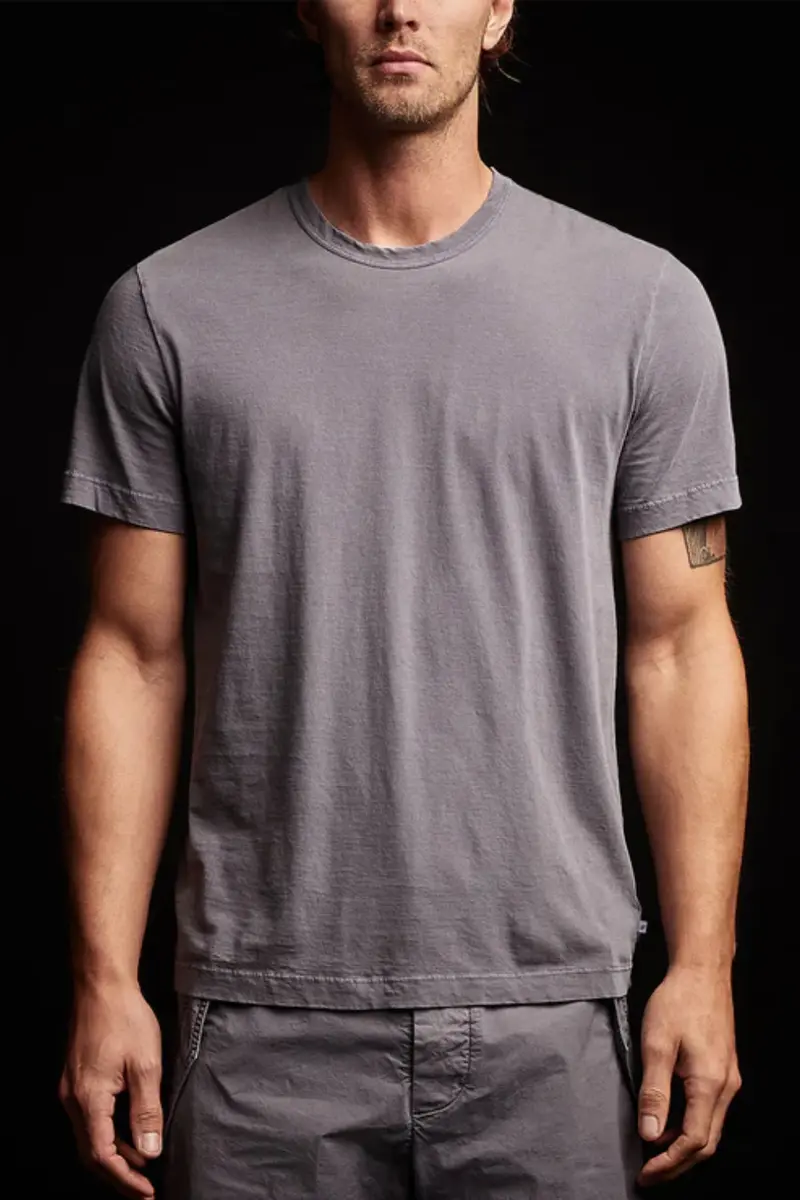 James Perse Short Sleeve Crew Neck Flannel Pigment