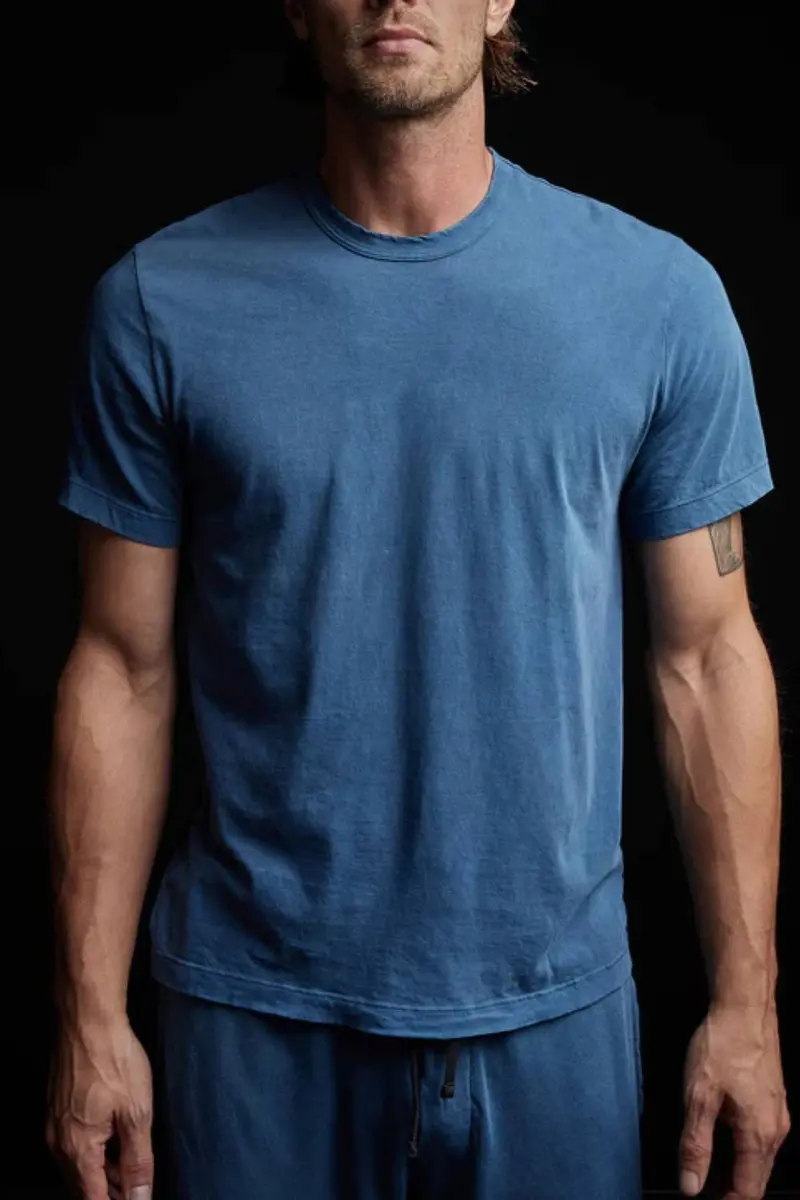 James Perse Short Sleeve Crew Neck Lake Pigment