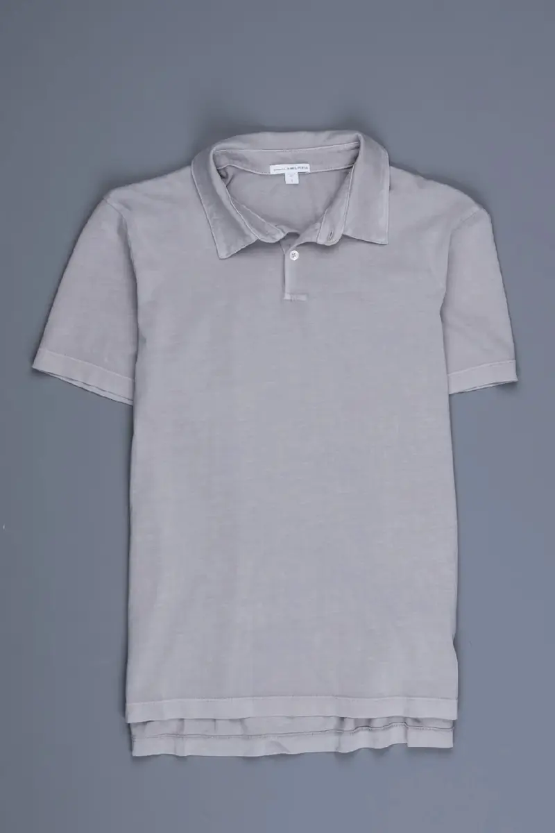 James Perse Sueded Jersey Polo Blue Fog