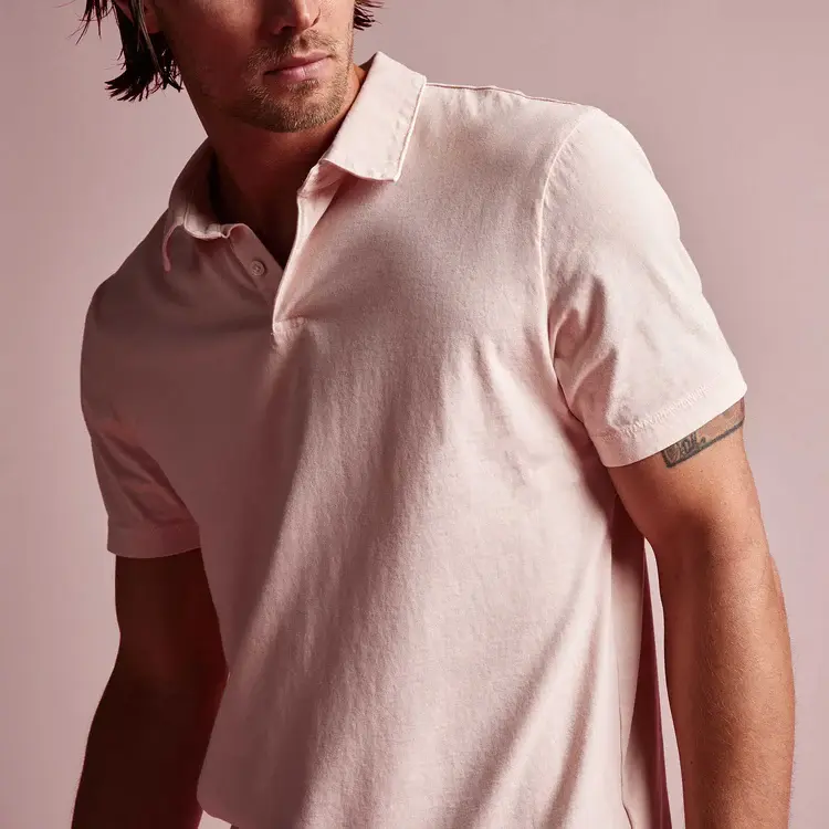 James Perse Sueded Jersey Polo Nougat