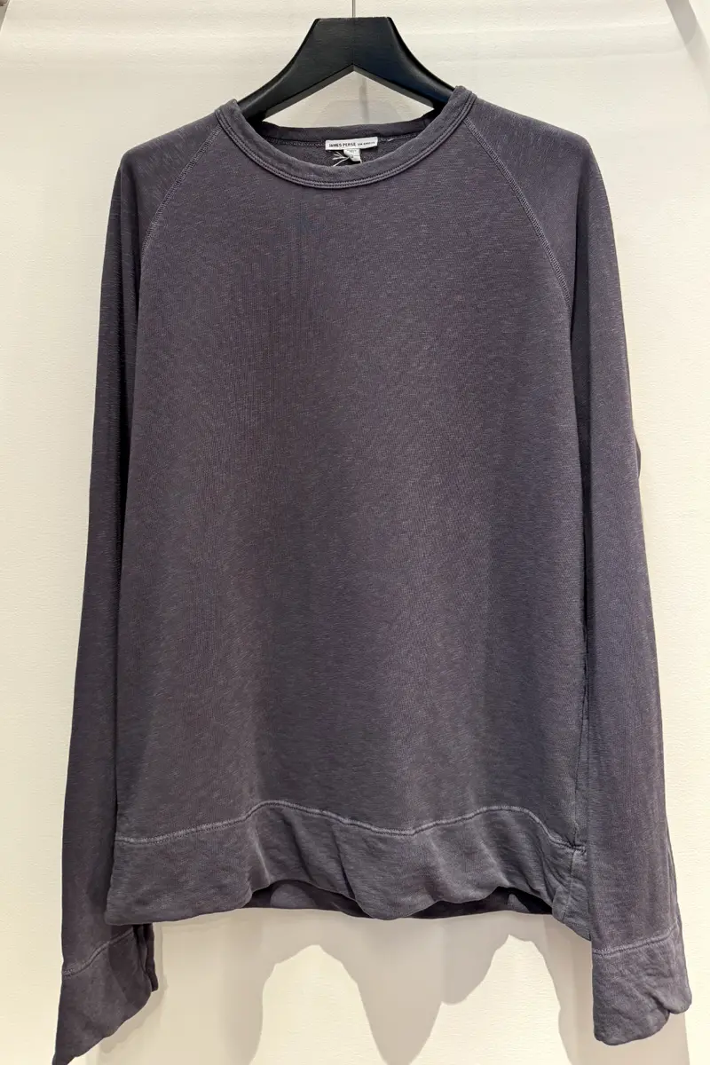 James Perse Vintage French Terry Sweatshirt Flannel Pigment