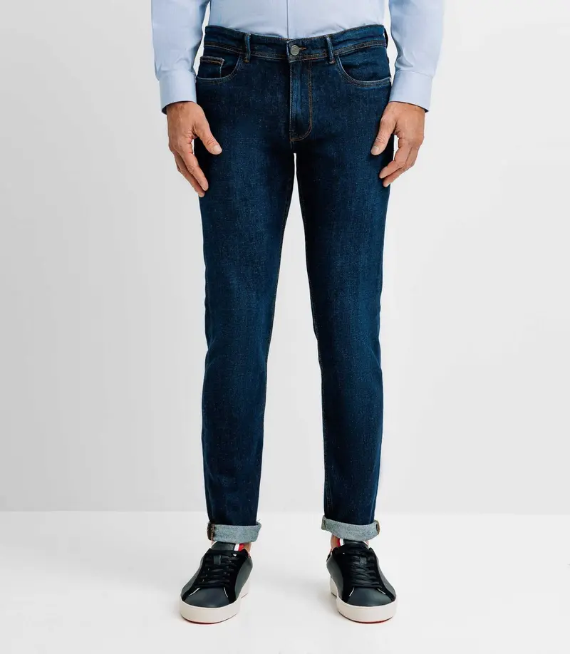 Jean 5 poches bleu moyen