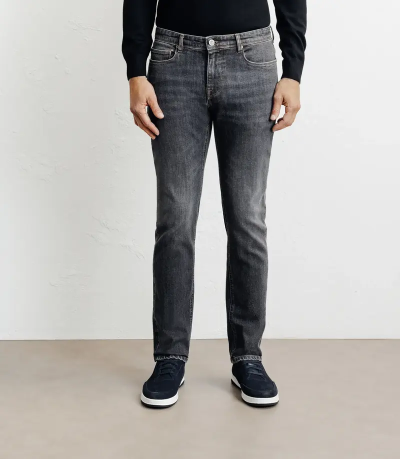 Jean 5 poches gris moyen