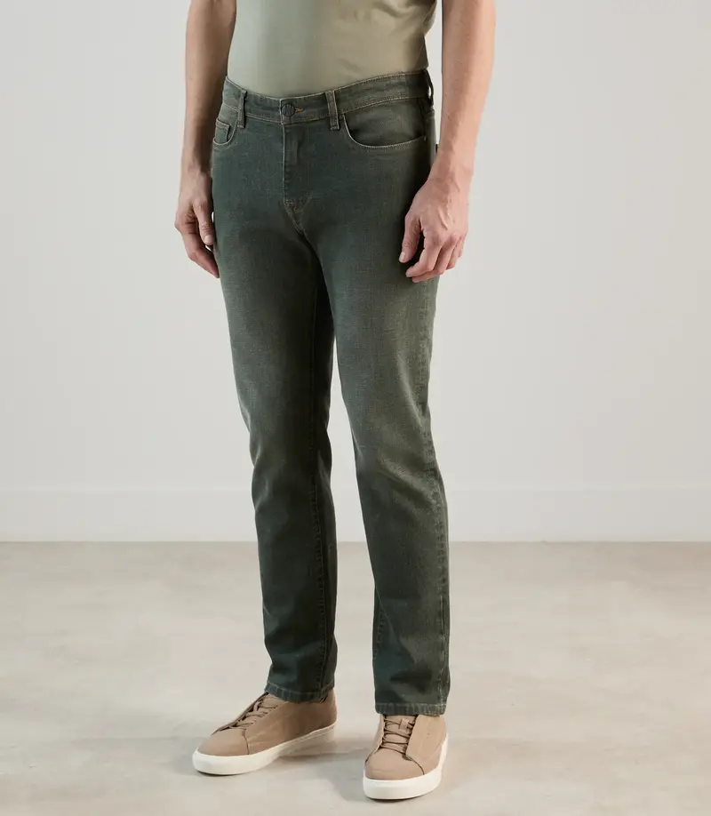 Jean 5 poches kaki