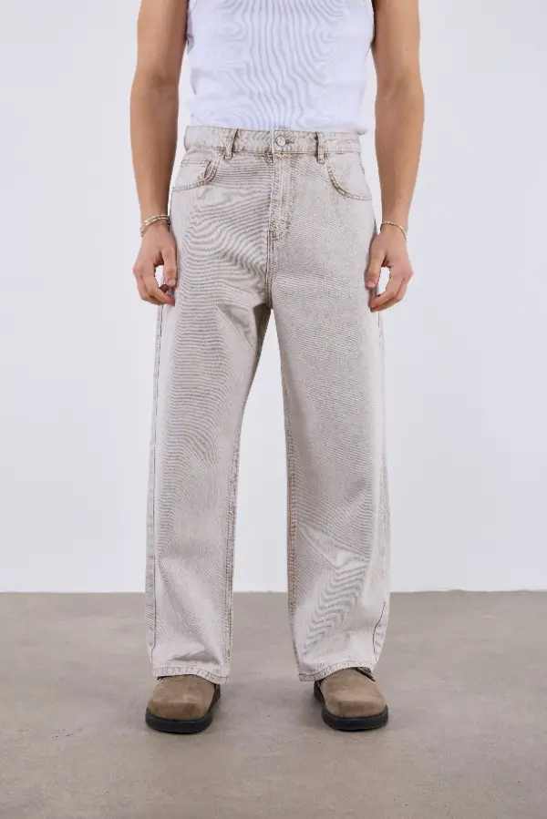 Jean droit beige