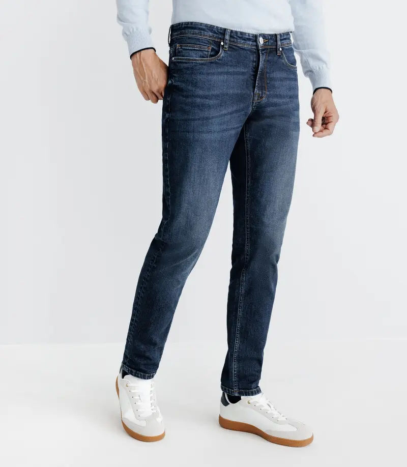 Jean droit bleu
