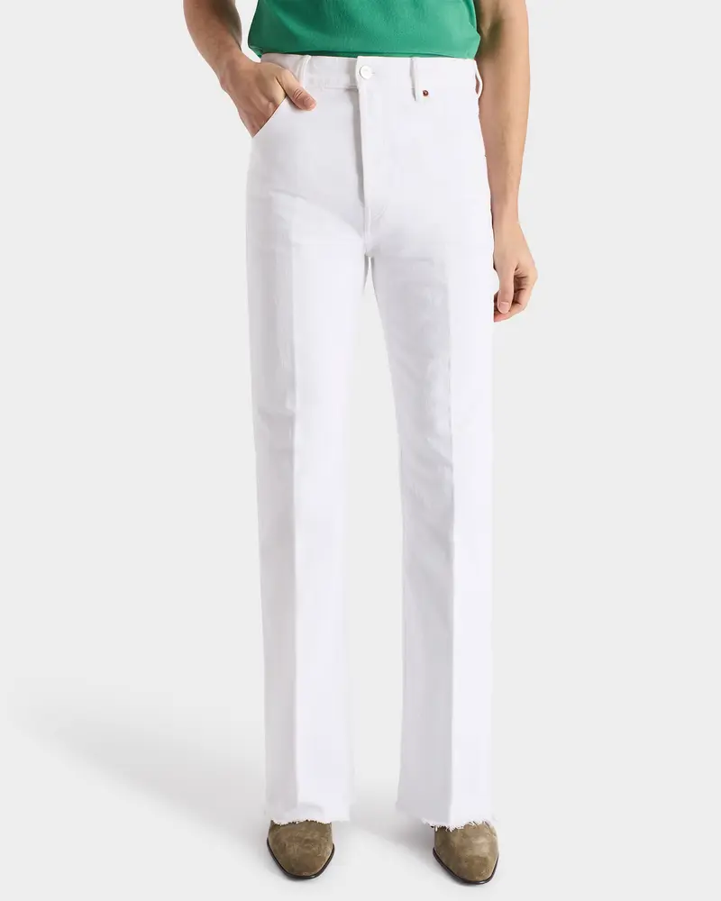 JEAN ÉVASÉ EN DENIM DE COTON - BLANC