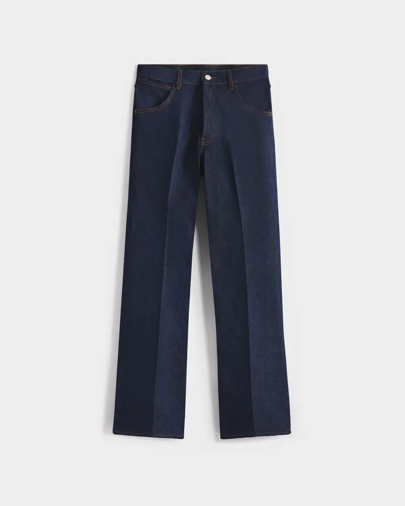 JEAN ÉVASÉ EN DENIM DE COTON - INDIGO