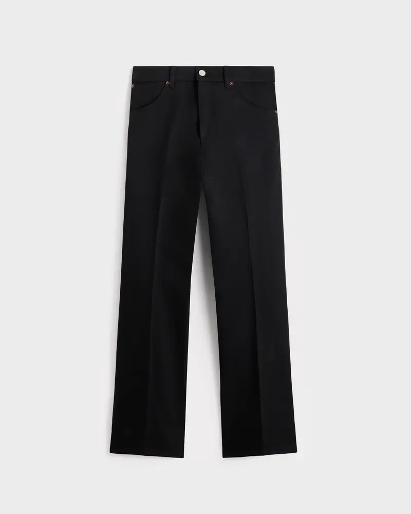 JEAN ÉVASÉ EN DENIM DE COTON - NOIR