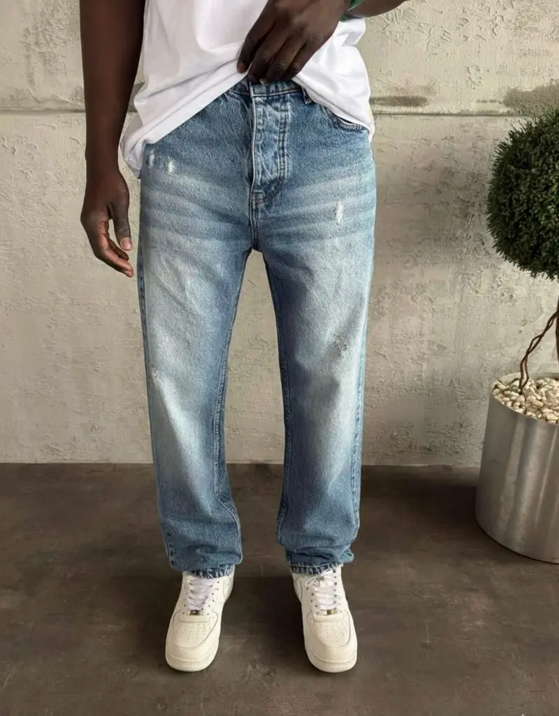 Jean Homme Baggy délavé