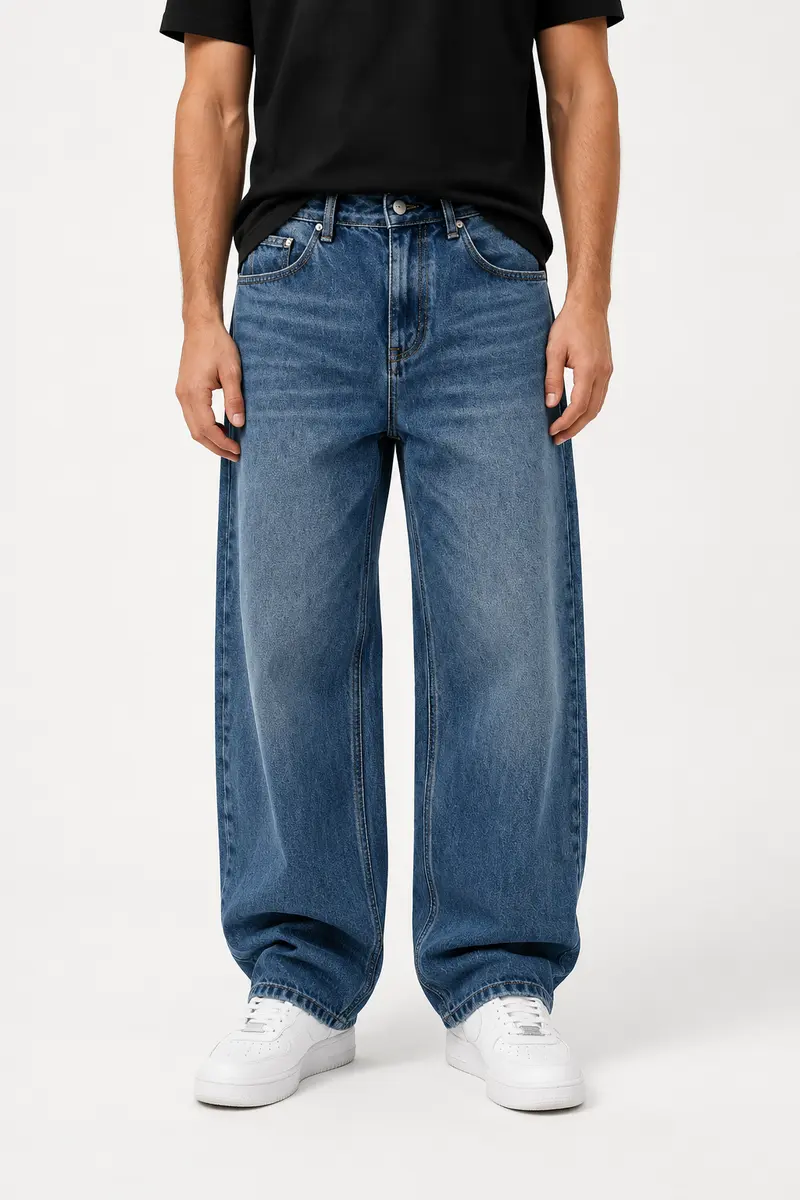 Jean homme bleu baggy