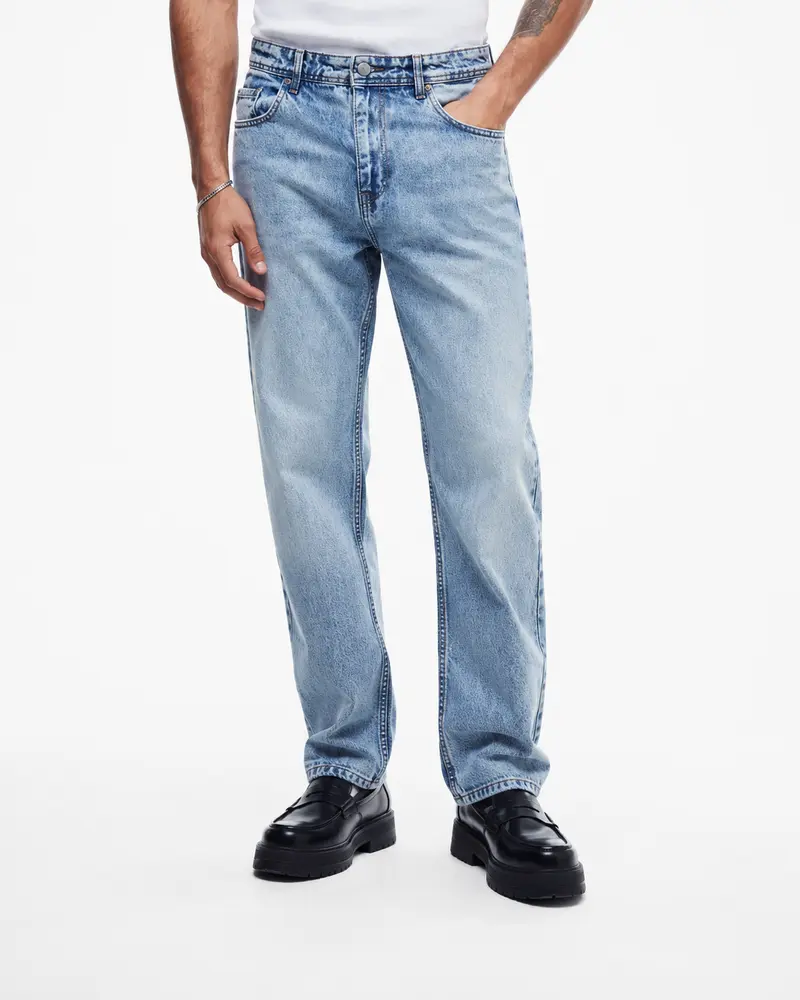 Jean homme bleu clair coupe baggy délavée
