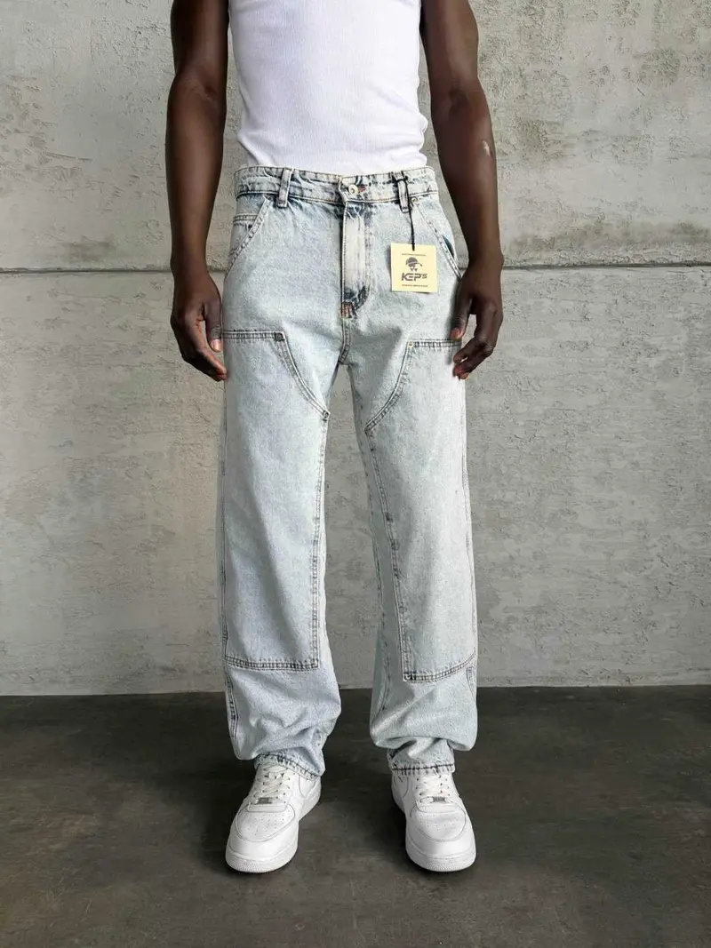 Jean Homme Bleu Très Clair Coupe Large