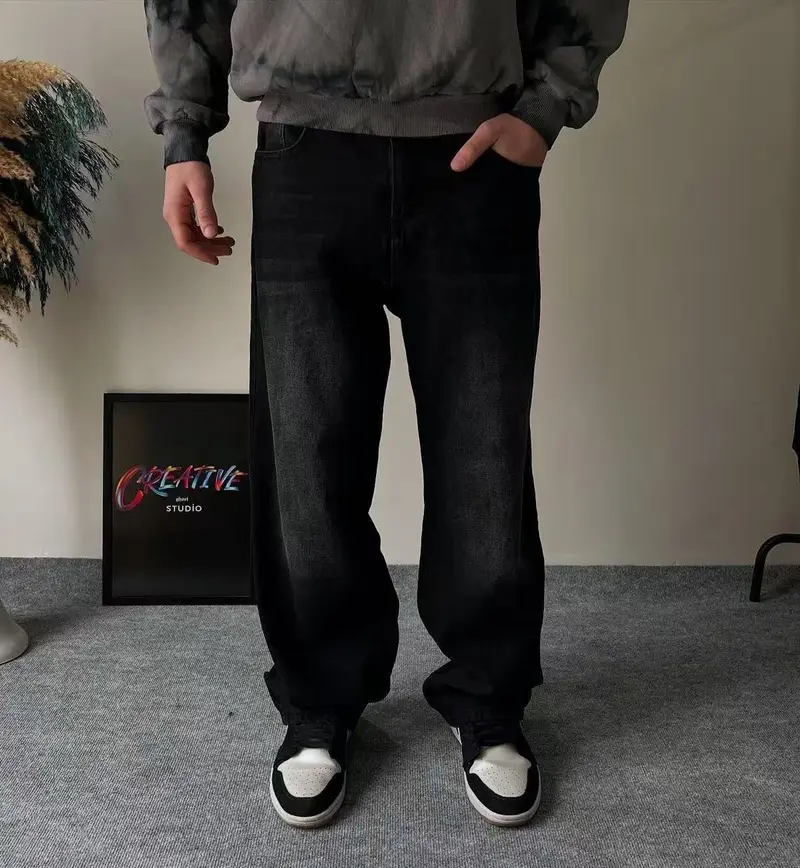 Jean Homme Noir baggy
