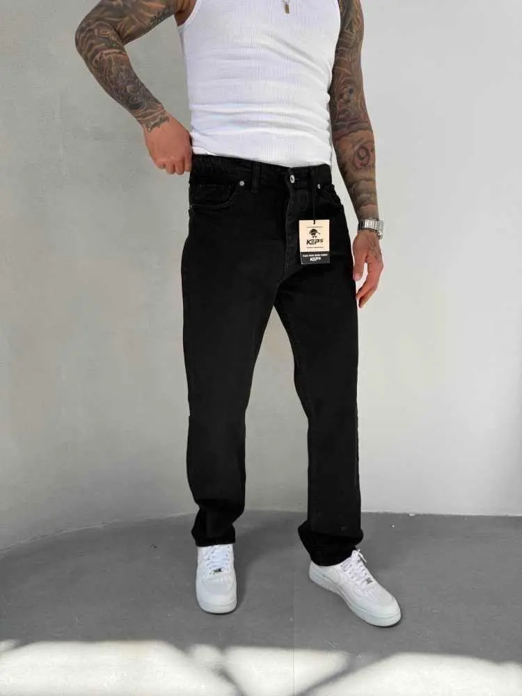 Jean Homme Noir Coupe Droite