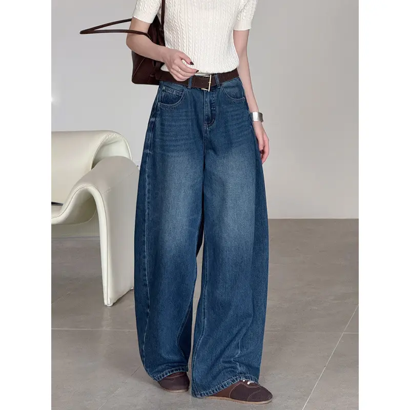 Jean Large Taille Haute Femme – Coupe Ample Style Casual