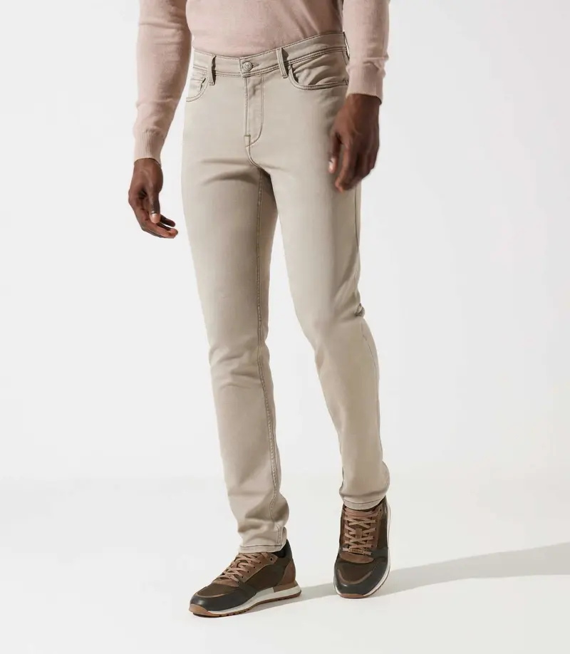 Jean slim en molleton beige ETERNELLE