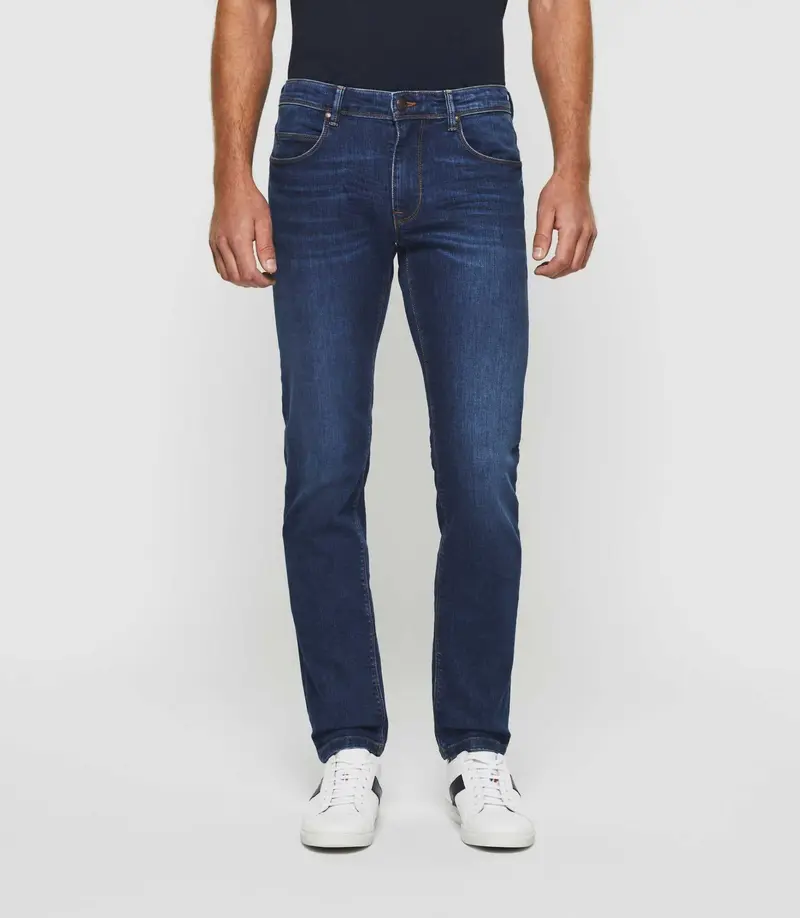 Jean straight hydroless bleu moyen "Techno"