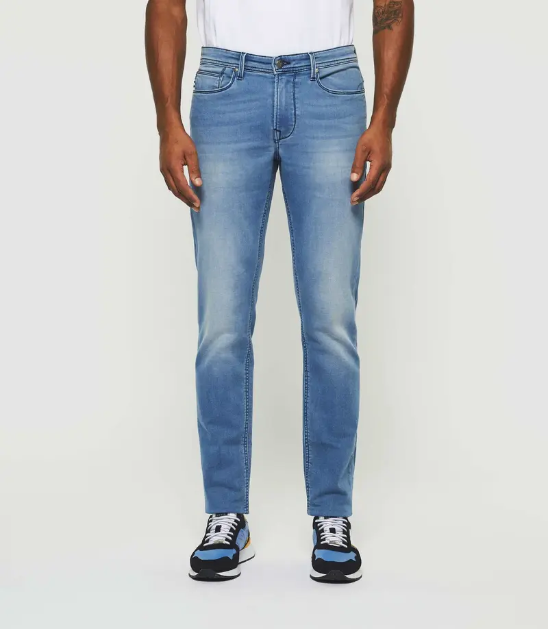 Jean super slim en molleton bleu délavé "Toupie"