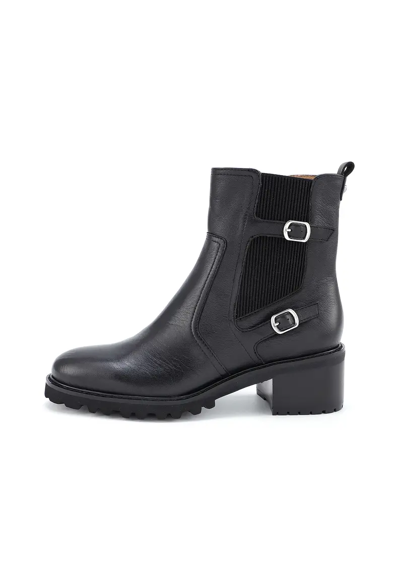 JERRY - Bottines en Cuir Lisse Noir