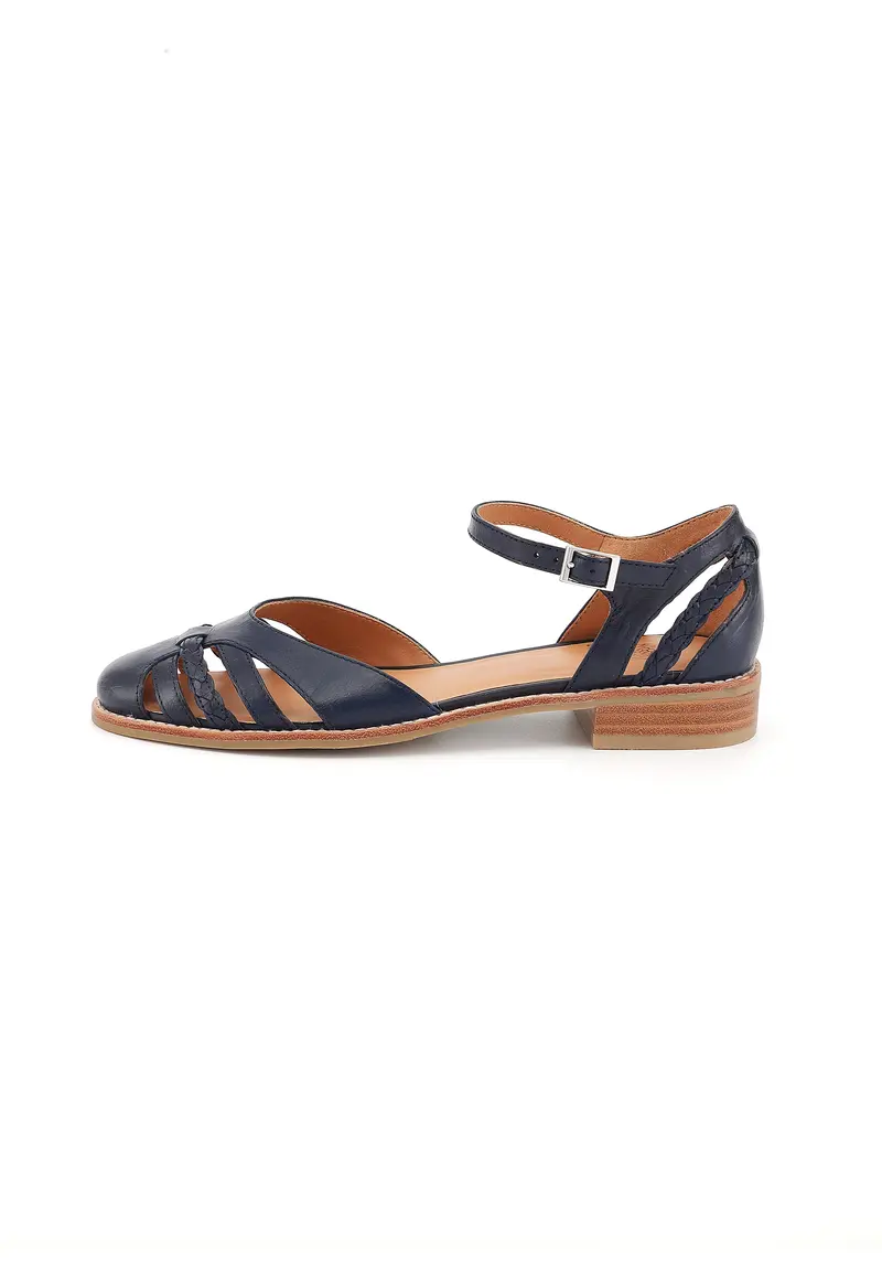 JINETTE - Sandales en cuir Marine